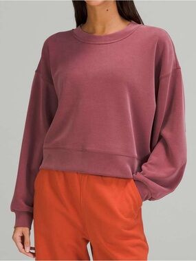 Lululemon Softstreme Perfectly Oversized Cropped Crew in Mulled Wine